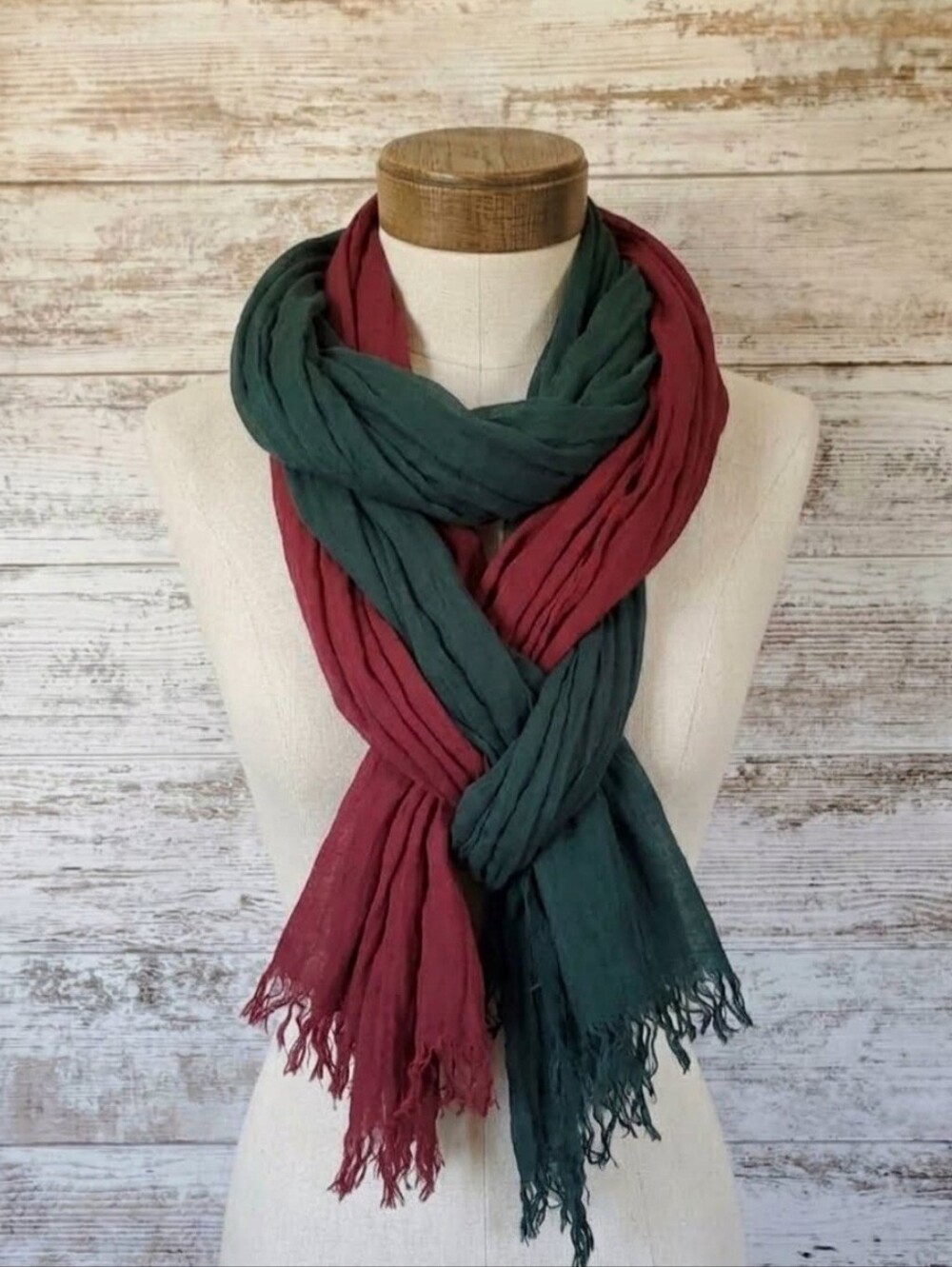 Soft Scarf Set Red Green Christmas Holiday Boho Multi-use Trending